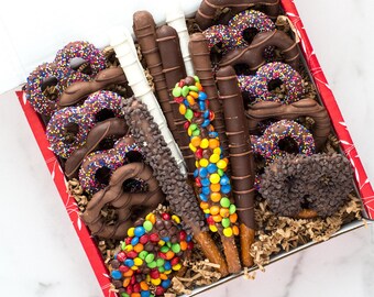 22 Pack Chocolate Covered Pretzels - Gift Box of Chocolates