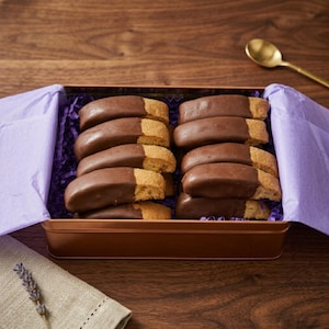 16 Pack Milk Chocolate Covered Salted Caramel Biscotti Gift Tin
