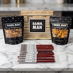 12 Pack Beef and Nut Box - Gourmet Snack Gift - Jerky Flavored Peanut Assortment - Fathers Day Gifts for Him