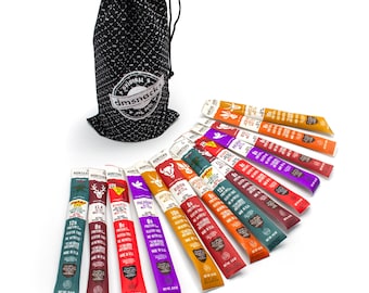 14 Pack Exotic Meat Snacks Bag: Wild Game Beef Jerky Sticks Gift Set