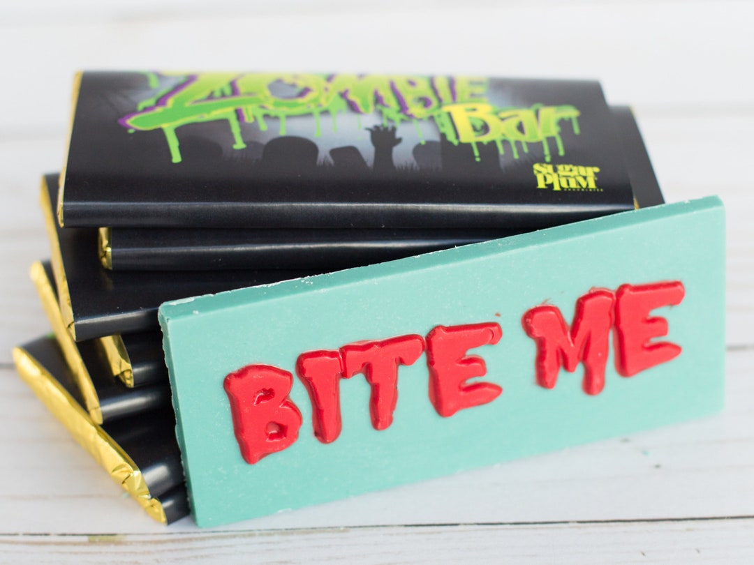 4 Chocolate Zombie Bars Unique Halloween Candy White Etsy