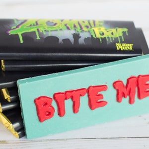 6 Chocolate Zombie Bars - Unique Halloween Candy - White Chocolates - Gift for Her/Him - Birthday