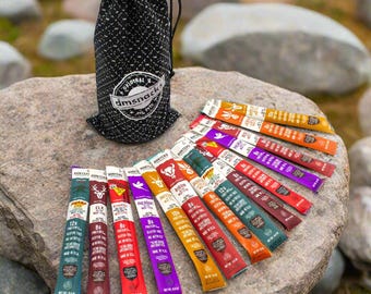 14 Pack Exotic Meat Snacks Bag: Wild Game Beef Jerky Sticks Gift Set
