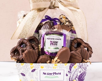 18 Pack Chocolate Mountain Gift Basket - Handmade Assorted Chocolates & Snacks