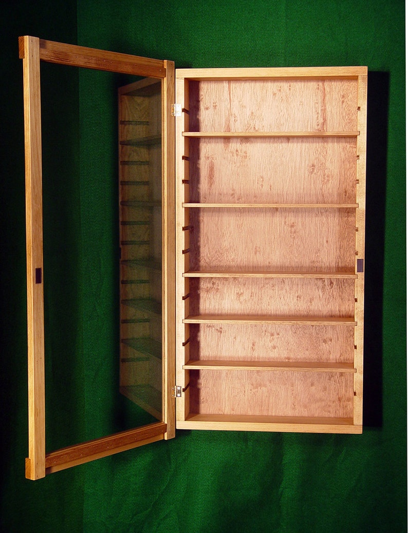 Wall Curio Adjustable Shelves Display Case Etsy