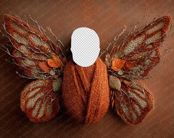Fondo digital para recién nacidos - Alas de mariposa - Fondo para fotografía de otoño - Descarga instantánea