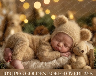 103 Gold Bokeh overlays, Gold Christmas overlays, Christmas bokeh overlays, gold Christmas bokeh,  Photoshop overlay