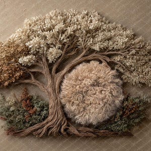 Newborn Digital Backdrop: Rustic Tree - Baby Photography Background Prop