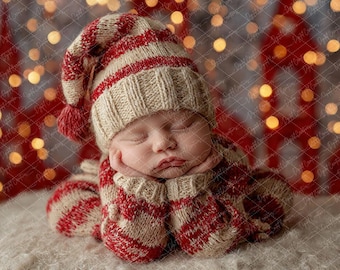 Christmas Baby Photography Digital Backdrop (PNG Download)