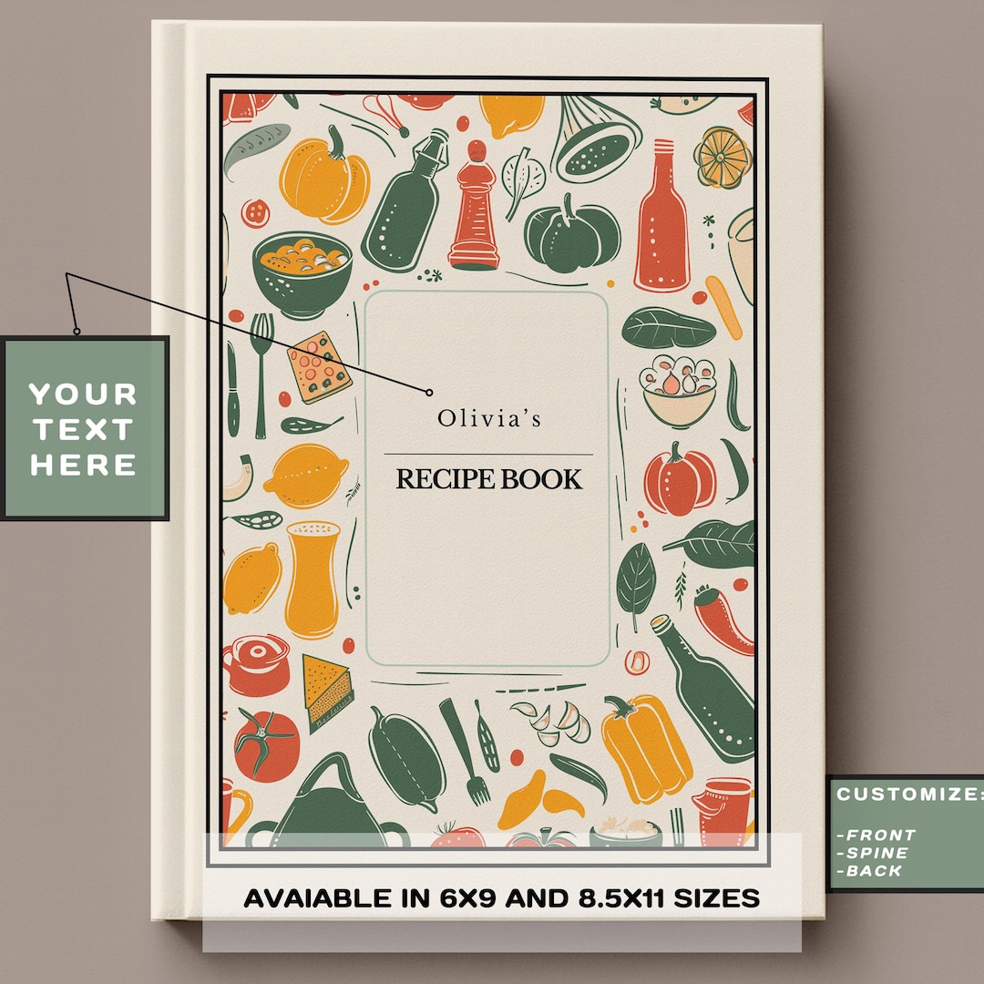 Custom Recipe Book - 300 Pages, Personalized Name Recipe Journal, Holds ...