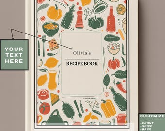 Custom Recipe Book - 300 pages, Personalized Name Recipe Journal, holds up 139 recipes, for DIY Cookbook Creators | A3