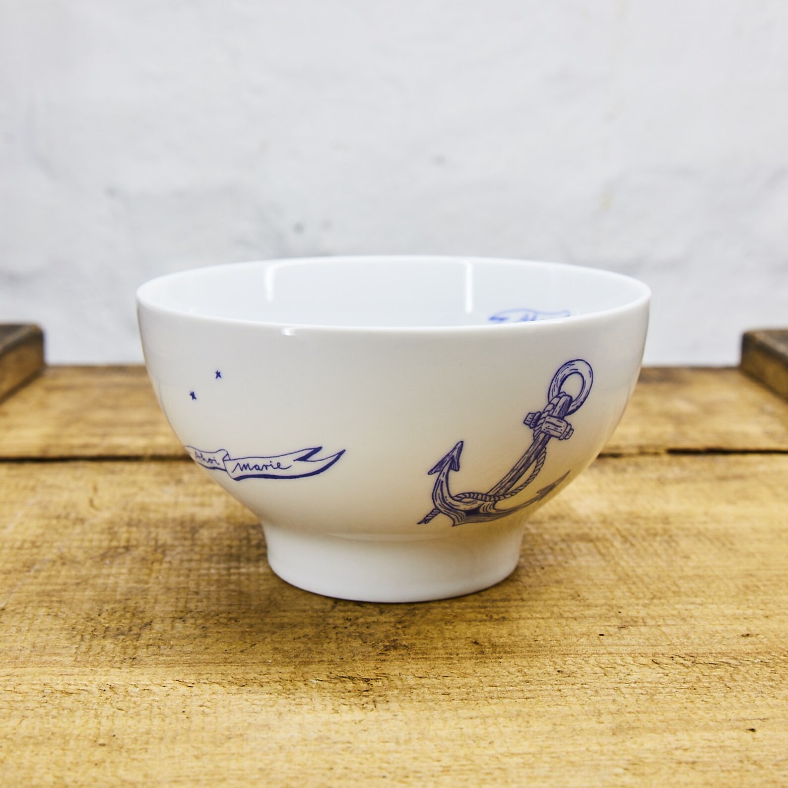 SCHIFFER BOWL Nautical Symbols Porcelain Bowl by Ahoi Marie Etsy