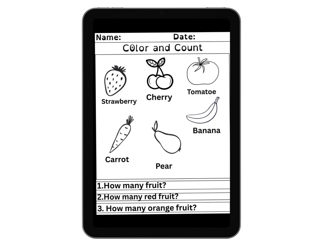 Color & Count Math Worksheet Set: Grades 2-4 (PDF Download) - Etsy