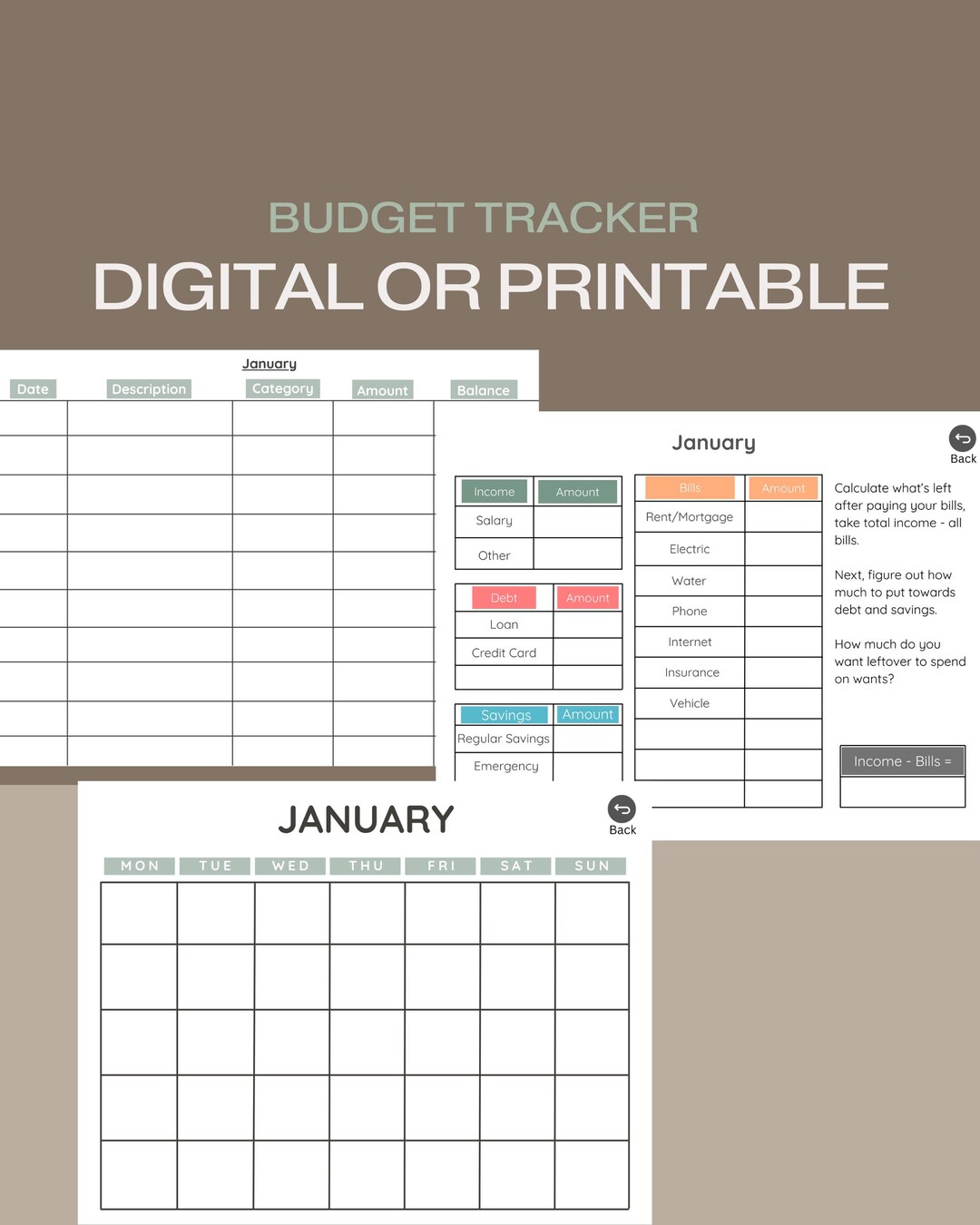 Budget Tracker | Finance Tracker | Digital or Printable Money ...