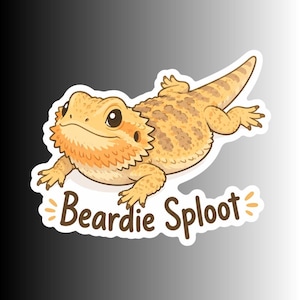 Bearded Dragon Lizard Sticker - "Beardie Sploot"