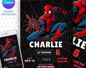 Spider Man Invitation, Spider-man Boys Birthday Party Digital Invitation