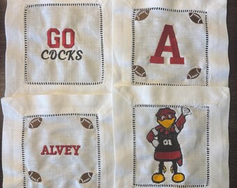 Servilletas de lino para cóctel de los Gamecocks Football