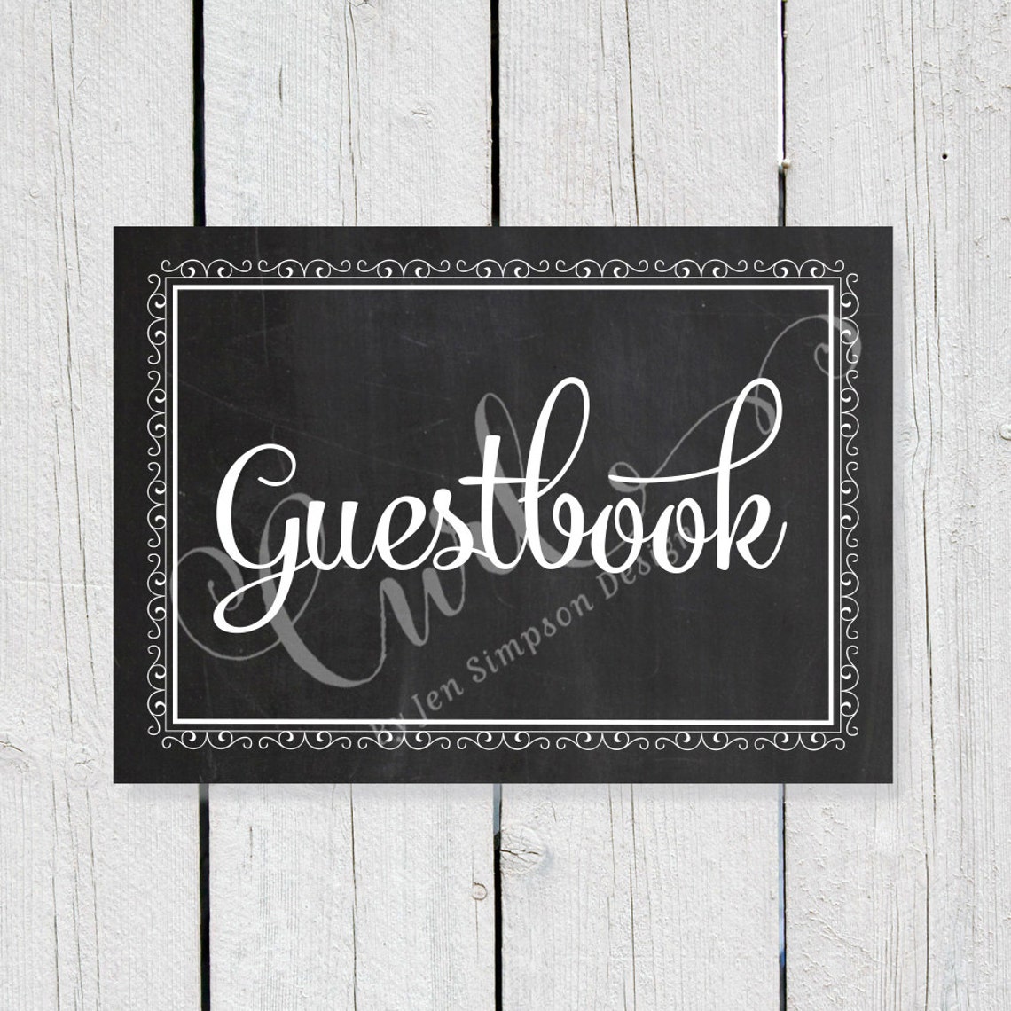 Chalkboard Guest Book Printable Sign 5x7 Printable Wedding - Etsy