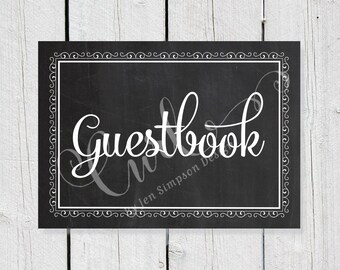 Guest Book Printable Sign 5x7 Printable Wedding Signage - Etsy