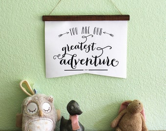 Baby room decor- You are our greatest adventure, nursery art, woodland nursery, canvas print, nursery wall art