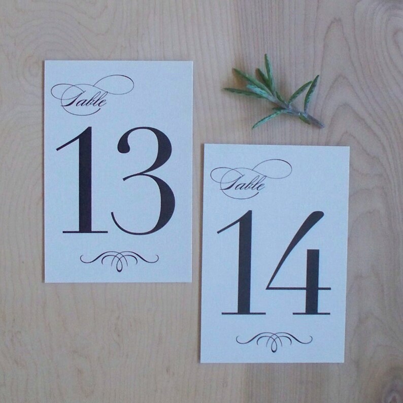 Printable Table Numbers - Wedding or Party Table Numbers, Instant ...