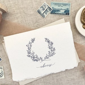 Carte bordo Deckled - Carta Allegria, Carta fatta a mano, Cancelleria, Corona, Biglietto di ringraziamento, Set di carte, 6 carte piegate, Carta 3.5x5 con busta immagine 2