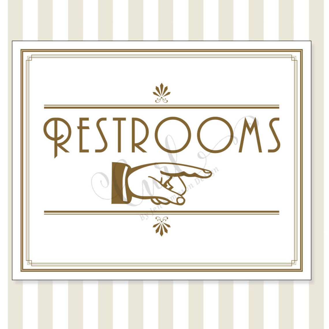 Printable Art Deco Restroom Signage Reception Signage Party - Etsy