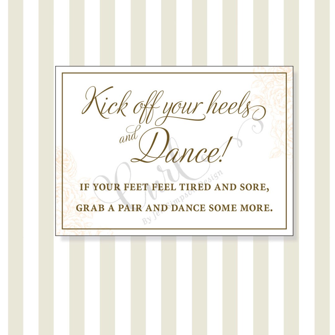Kick off Your Heels and Dance Printable Sign 5x7, Sandals Sign