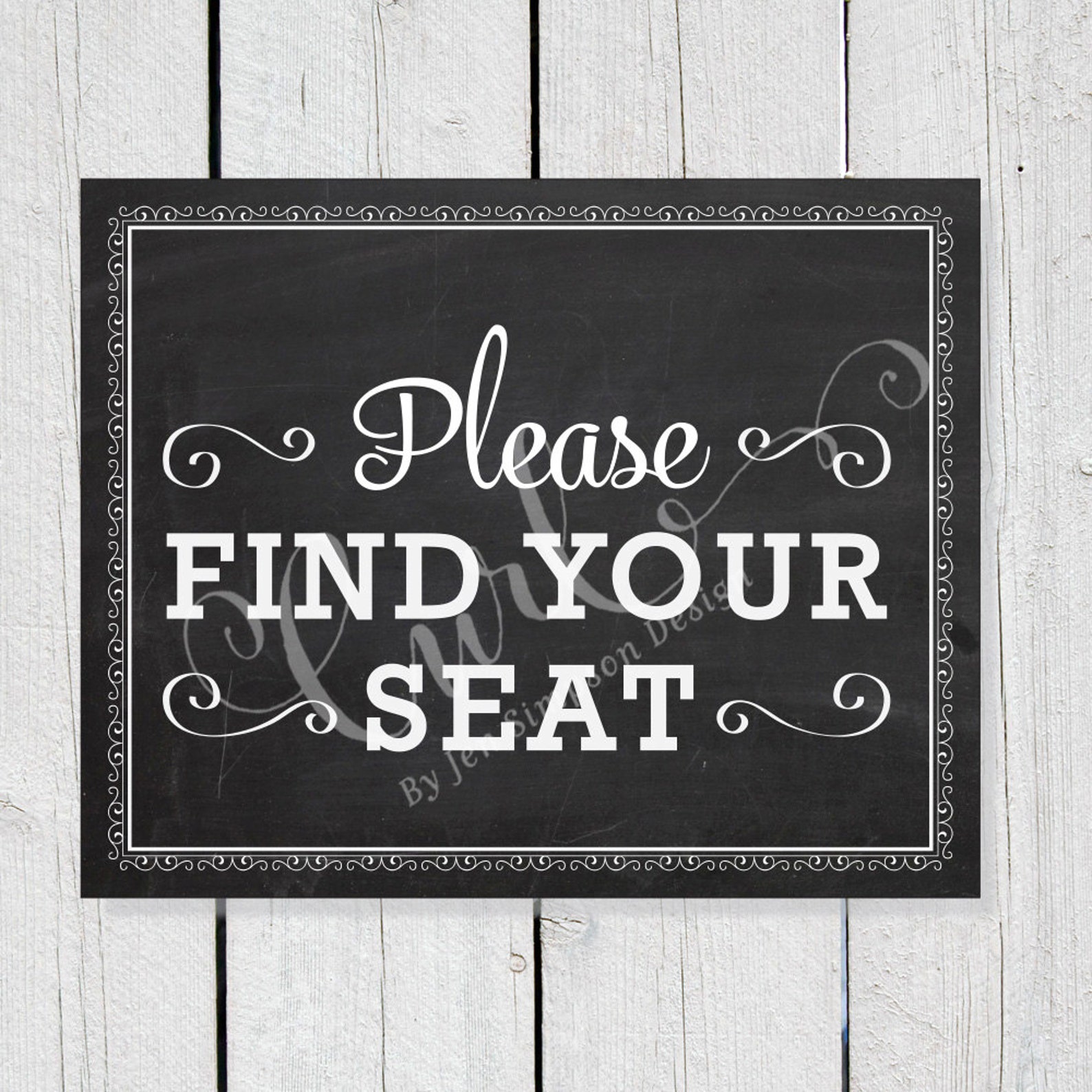Printable Find Your Seat Sign, Chalkboard Sign, Reception Sign, Party ...