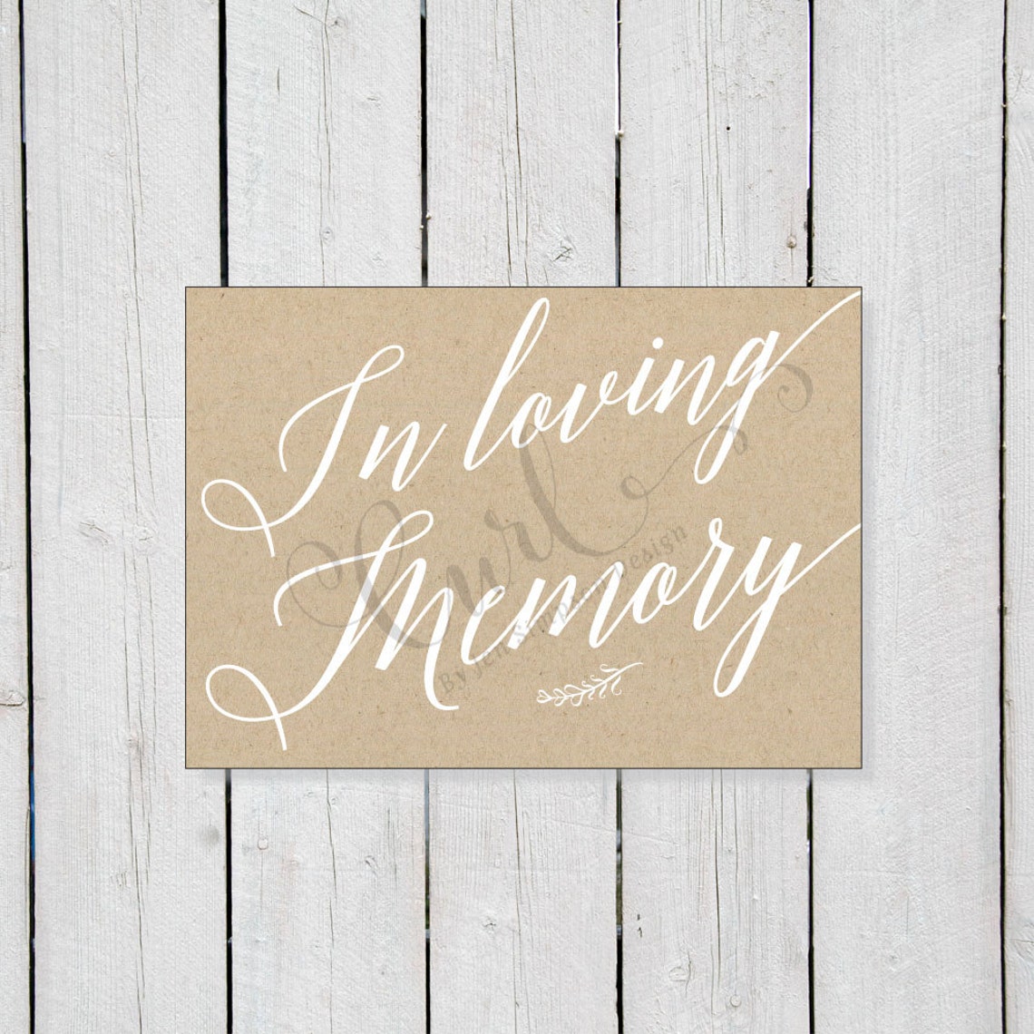 Kraft and Calligraphy Printable in Loving Memory Sign - Etsy