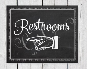 Signalisation imprimable de toilettes, signalisation de réception, signe de partie, signalisation de mariage 8x10, signe de tableau