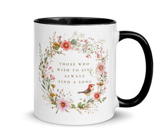 Tazza in ceramica con motivo floreale ispiratore, citazione positiva, regalo di incoraggiamento