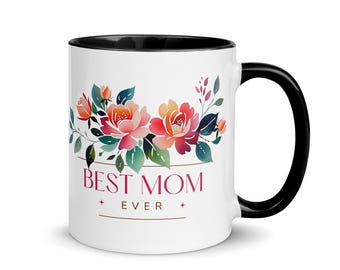 Taza de cerámica floral para mamá, regalo para el Día de la Madre