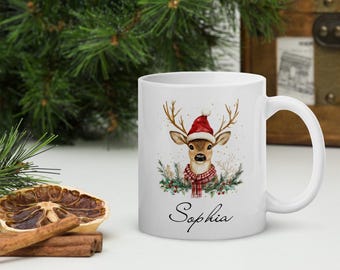 Personalized Christmas mug, Christmas mug, Holiday mug, Custom name mug, Christmas gift, gift for her, gift for him, cocoa mug, winter mug