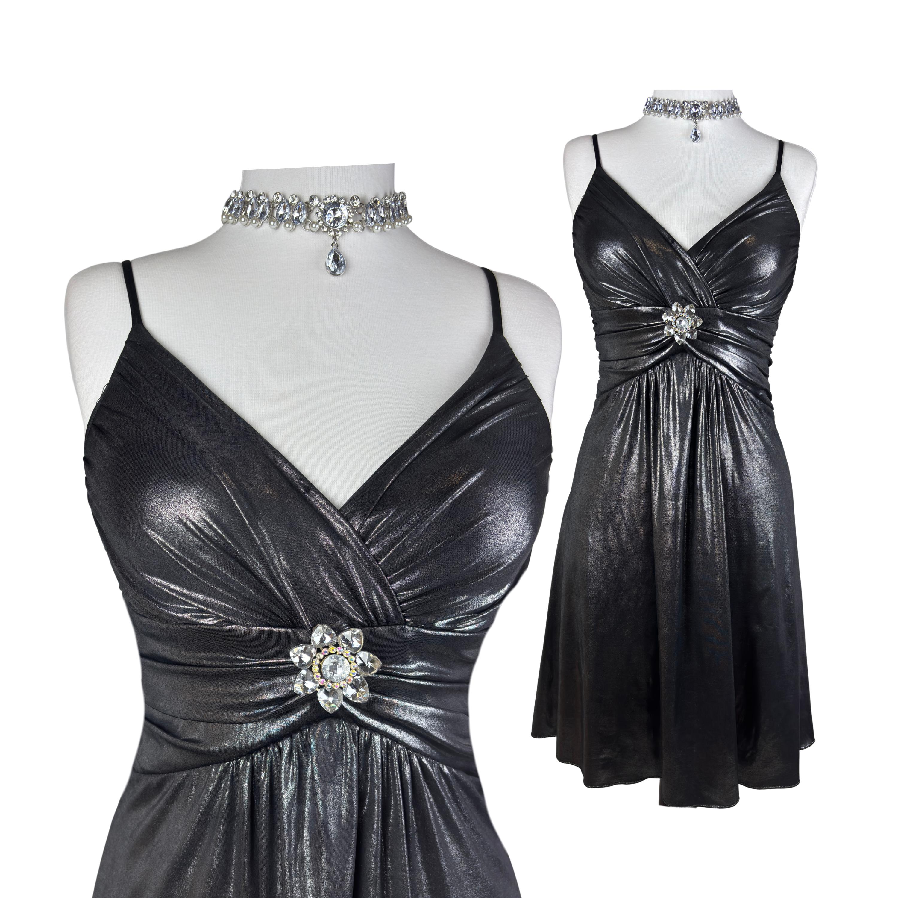 Black Rhinestone Mini Dress - Etsy
