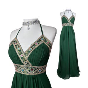 Emerald Green Halter Dress - Etsy