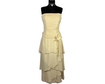 sachin and babi light blue dress SP Cream Chiffon Pleated Midi Dress with Diamante Bow Ribbon