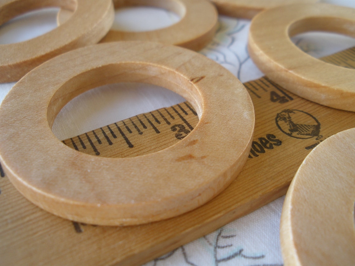 50MM Flat Round Wood rings 30mm opening 5mm thick buckle 6 | Etsy