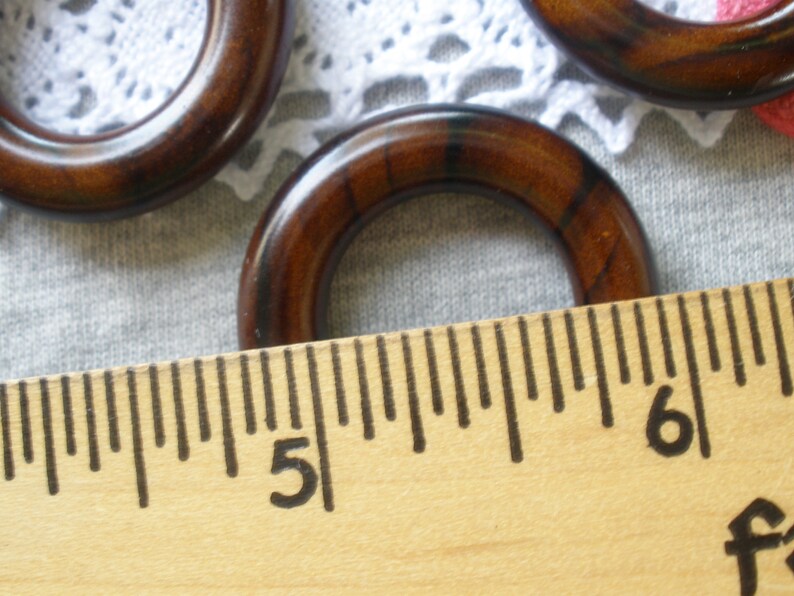 Faux Dark Wood Plastic Macrame Rings 19mm .75 ID / 32mm - Etsy