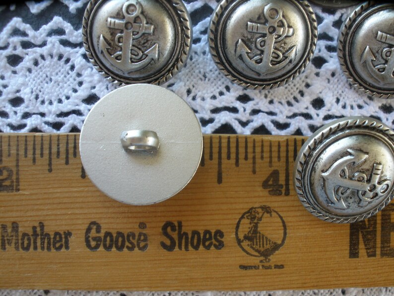 Anchor Shank Buttons Antique Silver Color Plastic Size 36L Etsy