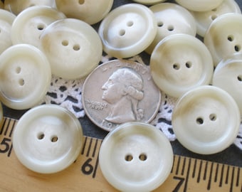 Beige & white Horn Effect 2-hole Buttons Plastic rim size 32L 20MM 13/16" crafts clothes shirt bulk sew-on sewing