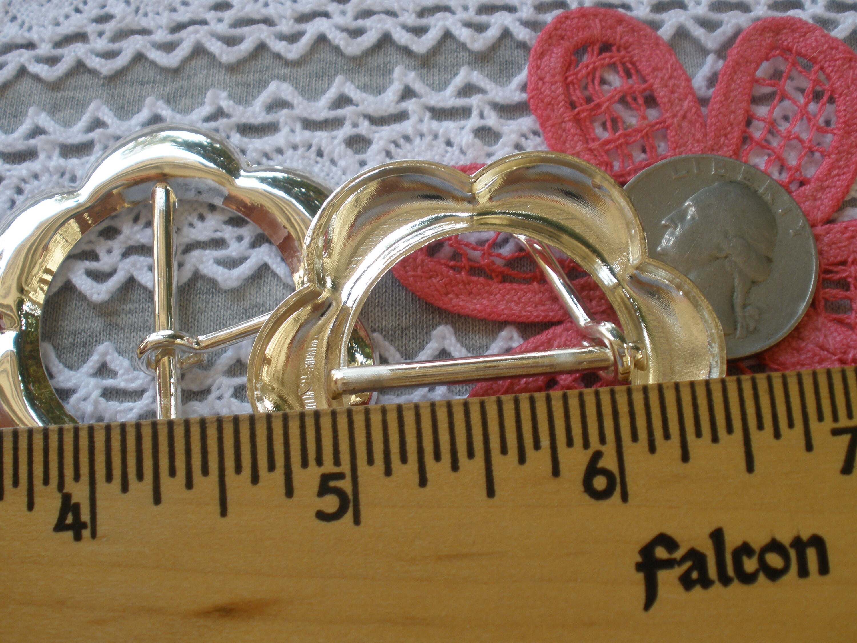 2 Silver Color Metal Flower Buckle Scarf Slide With Prong  display picture 2