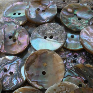 25MM Abalone Shell Buttons Natural 1 inch 40L Pearly Rainbow MOP sewing 2 hole sew on large holes thick wavy image 9