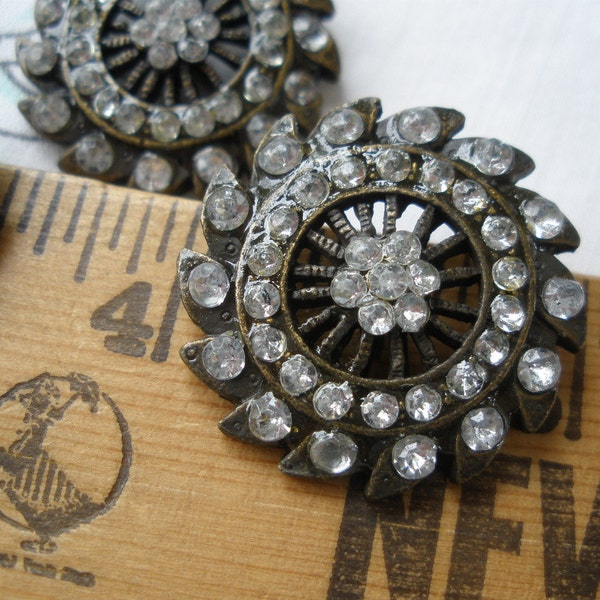 Rhinestone Button - Etsy