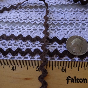 Brown Cotton Rick Rack Trim choose yards 3/8 Ric Rac yardage crafts sewing costume scrapbook 10mm Vintage trim image 3