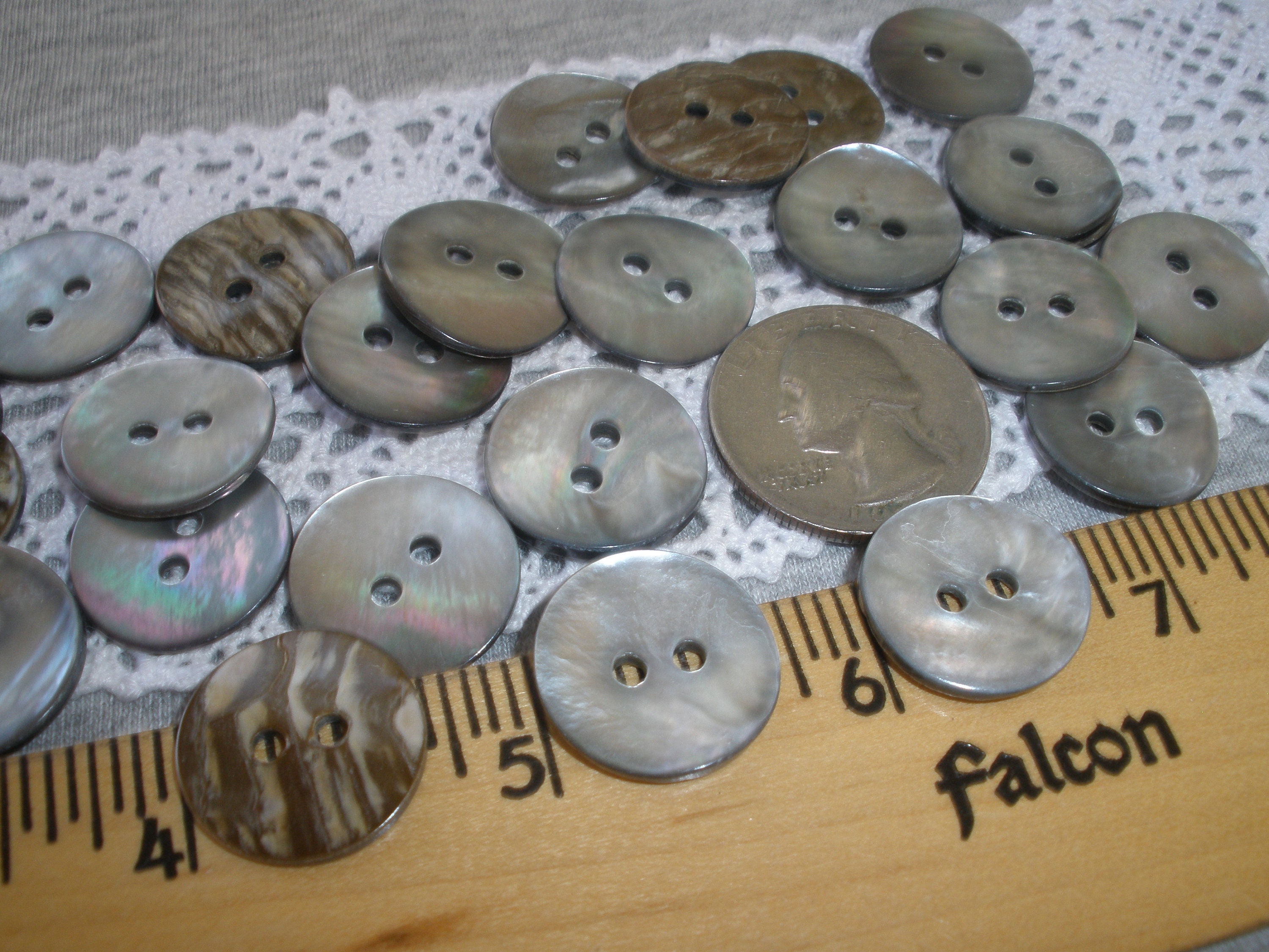 Pearl Smoke Real Shell Buttons MOP Natural 17MM 11/16