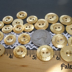 19MM  or 15MM matte hammered gold tone metal shirt Buttons 3/4&quot; 30L 5/8&quot; 24L industrial textured finish shirt suit crafts clothes cool