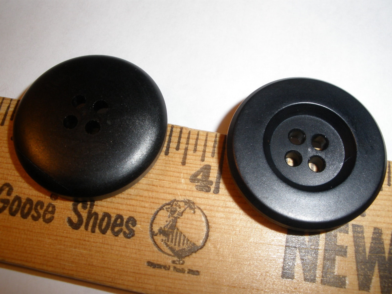 Vintage Matte Black Coat Buttons Thick Rim 1 1/8 Size Etsy