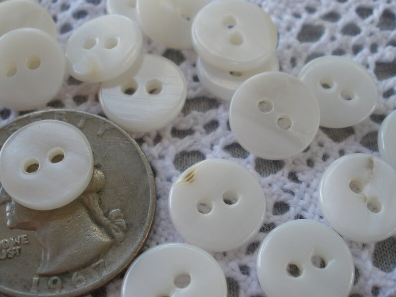 Thick Freshwater Shell MOP Buttons Pearl White 18L 7/16 Etsy