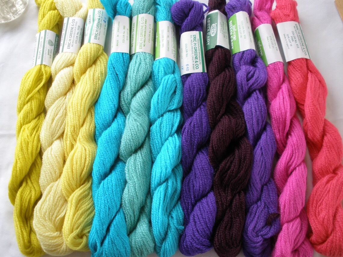 Yellow shades Persian Wool Needlepoint Tapestry Yarn 30 yards | Etsy